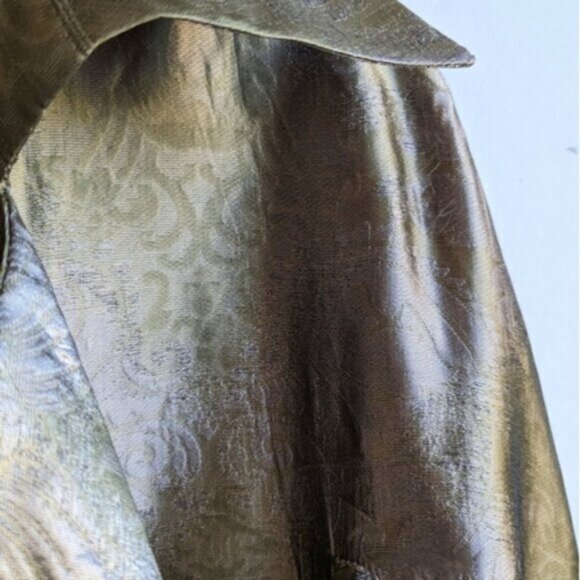 Gold metallic floral paisley Bianca Nygard open jacket - Picture 2 of 8